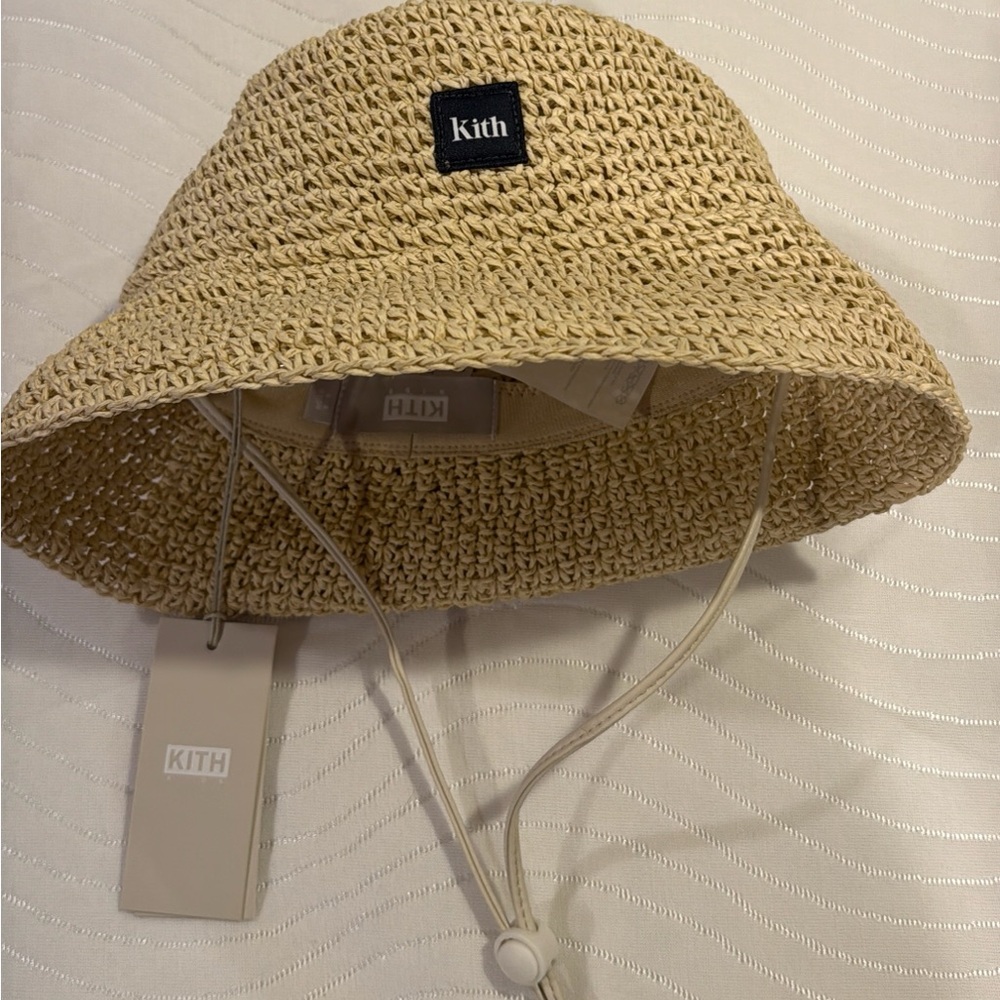 Kith Kids Raffia Boonie Hat in Natural Beige